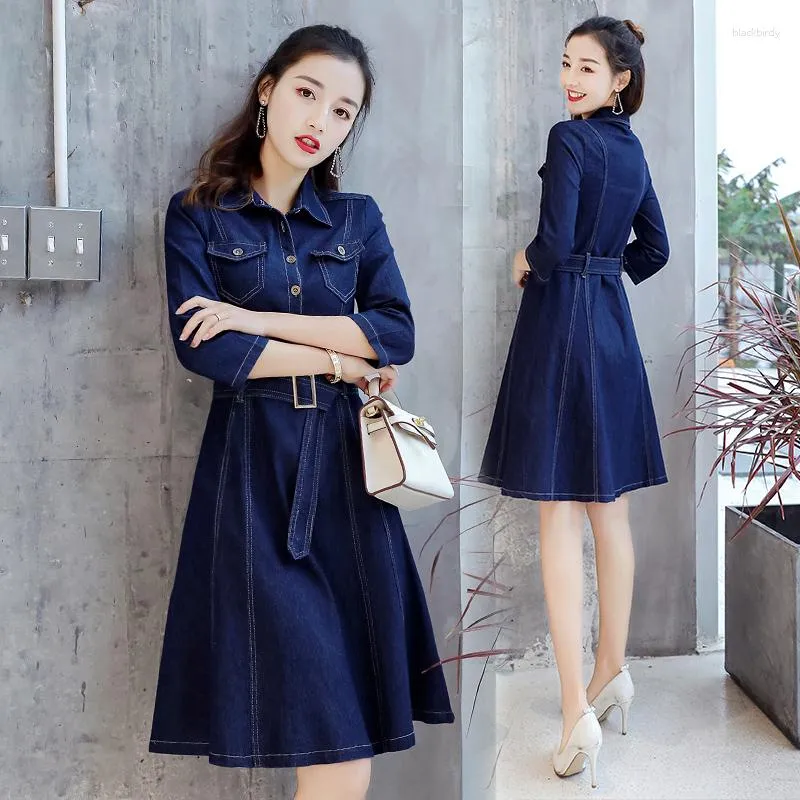 Korean Long Sleeve Denim Denim Dress For Women For Women Autumn