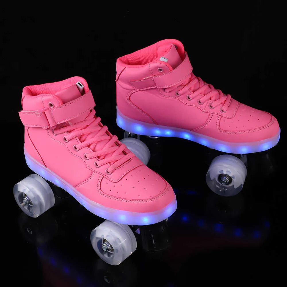 Acheter Chaussures de patin à roulettes rechargeables LED pour