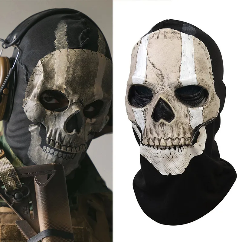 Party Masks Halloween Skull Through Terror Mask Outdoor Tactoar Sports Roleation Play Tackex Headcover 230721