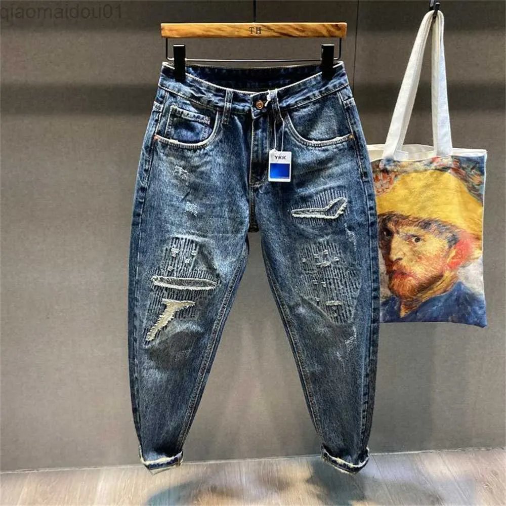 Spring Summer Black Blue Baggy Jeans Men Denim Cargo Pants Ankle Length  Stretched Cotton Casual Harem Jean Trousers 8XL | Mens denim, Denim cargo  pants, Mens fashion jeans