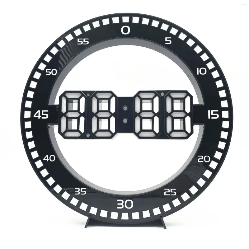 Zegary ścienne Nowoczesne LED Digit Large Clock 3D Luminous Ciche Electronic Creativity Skocz Drugi dekoracja domu do salonu