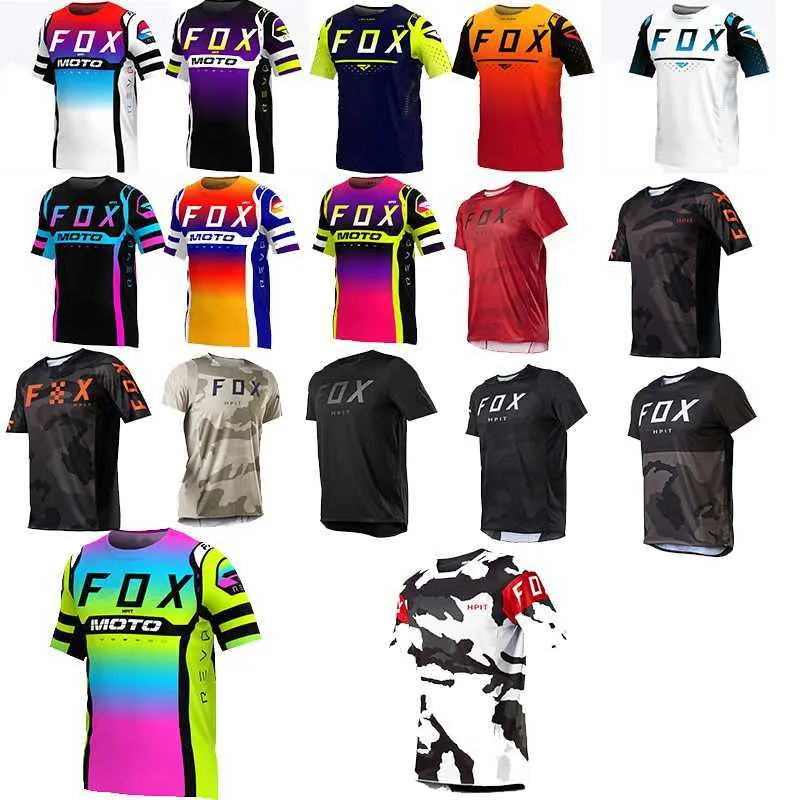 Men's T-Shirts 2023 New Motocross Mountain Enduro Bike Clothing Bicycle Moto Downhill T-shirt Hpit Fox Men Cycling Jersey MTB Shirts BMX