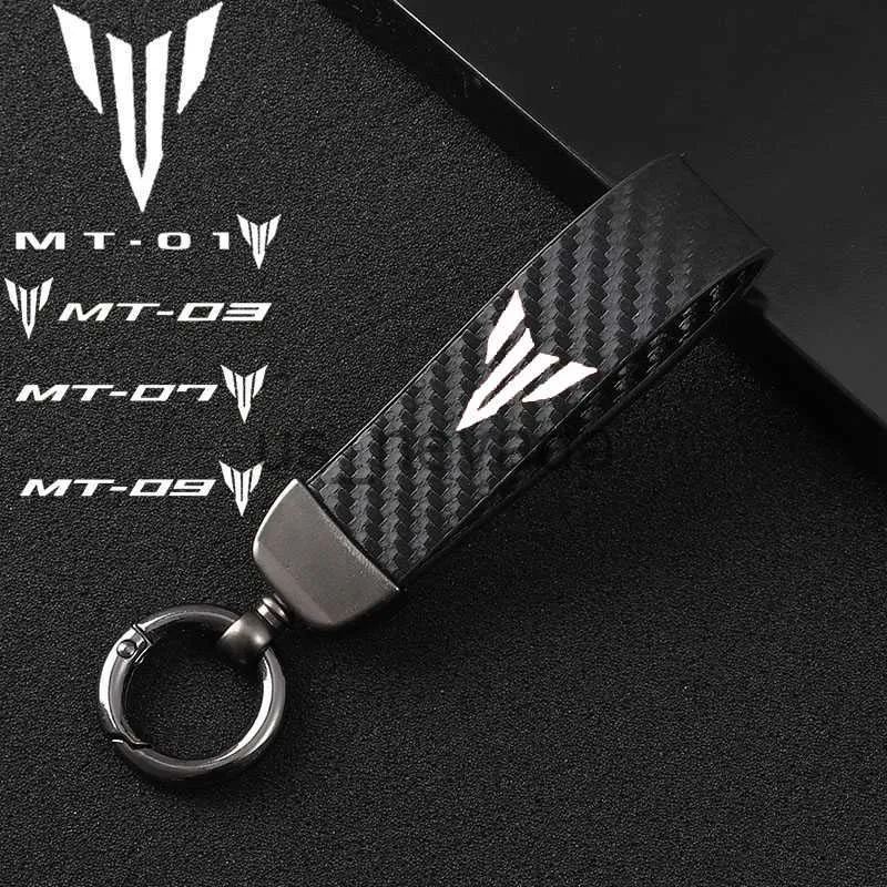 Keychains Lanyards Leather Motorcycle keychain Horseshoe Buckle Jewelry for Yamaha MT01 MT09 MT07 MT10 MT03 MT 01 09 07 03 10 MT01 MT10 MT03 J230724