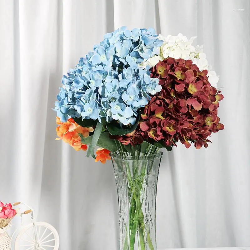 Dekorativa blommor 3D -tryckt stora hortensia gäng konstgjorda blommor bukett dekoration bord kontor bröllop arrangemang parti leveranser