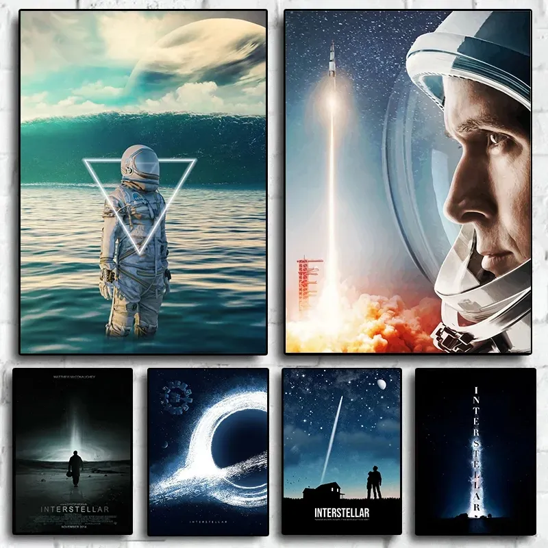 Quadro su tela Film di fantascienza Senza cornice Decorativo Astronauta Spazio Luna Poster e stampe Immagine Casa Soggiorno Arredamento camera da letto Pittura w06