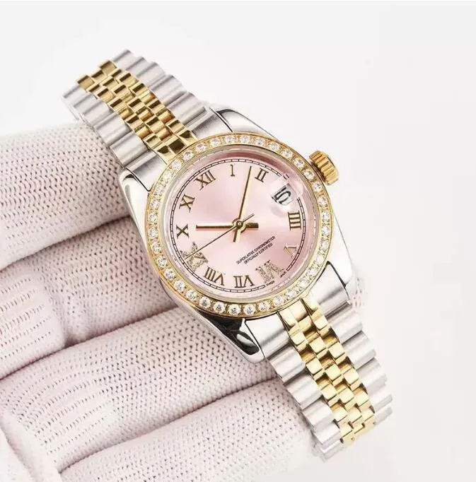 Top AAA 31 mm Designer-Armbanduhr für Damen, Diamant-Lünette, Goldrand, Edelstahl, wasserdicht, Hochzeitstag, Damen-Armbanduhrwerk