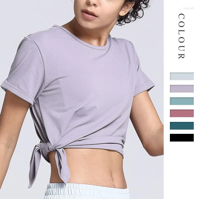 Womens Adjustable Active Yoga Pima Cotton T Shirts For Spring And Summer  Fitness And Sports Slimming, Short Sleeve, Exposed Belly Coat With Hem From  Bida Josh, $15.47