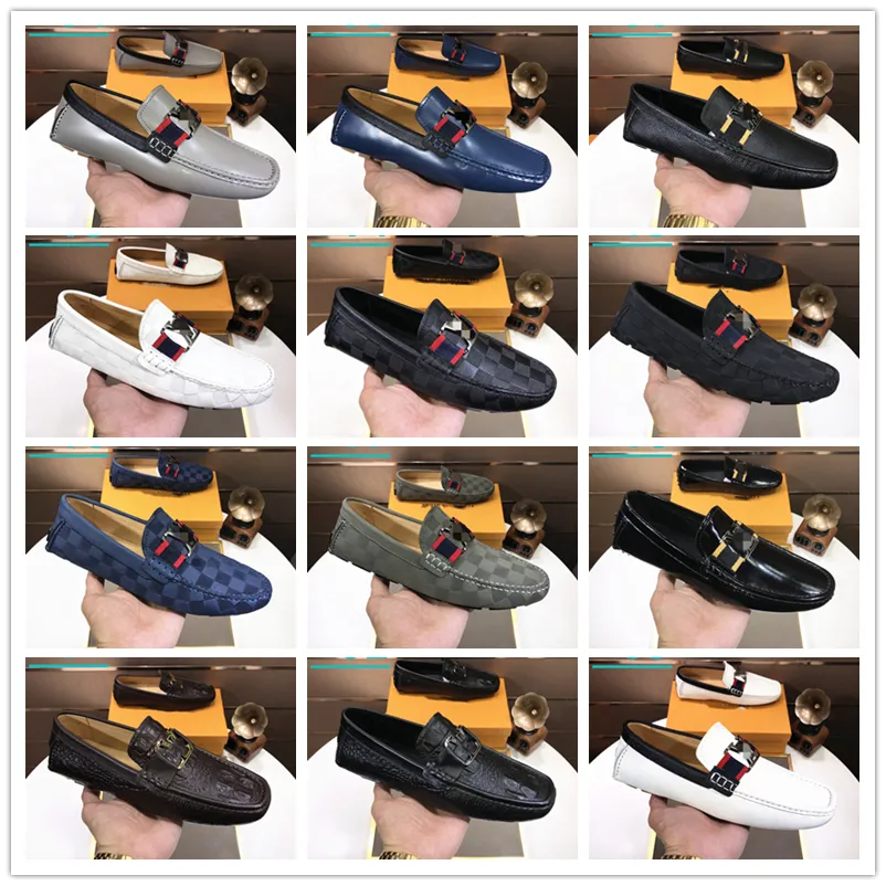 Italian Desgin Luxury Leather Shoes Men Loafers Casual Dress Shoes Luxury Brand Soft Man Moccasins Comfort Slip On Flats Boat Shoe size 38-46