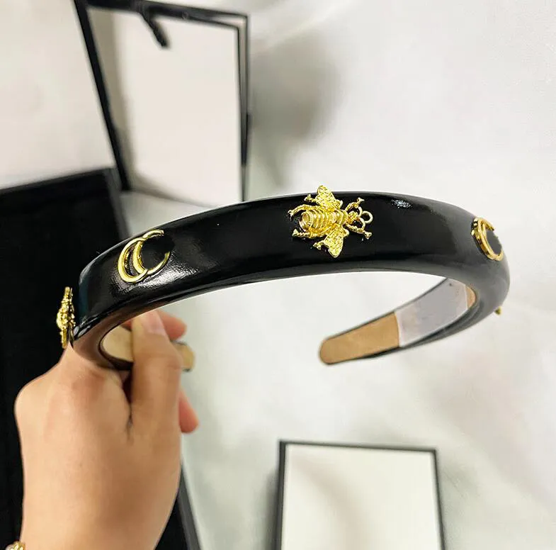 Tiaras marca designer carta impressão headbands para mulheres de abas largas engrossar primavera hairbands headwrap headwear rua moda lenço presente 2024 novo