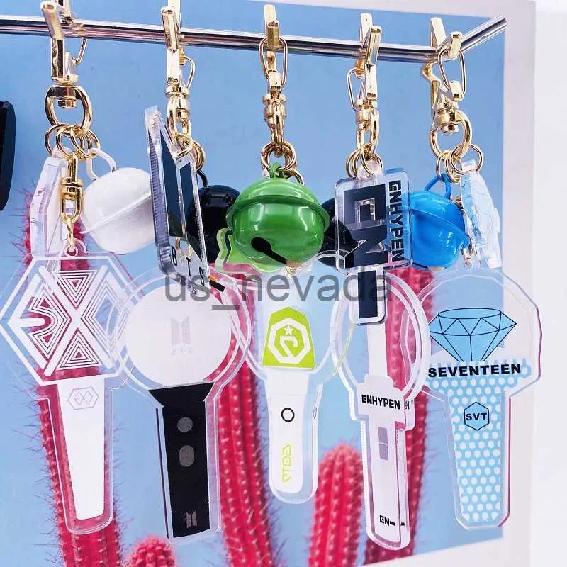 Chaveiros Cordões Microfone Pingente Chaveiro Stray Lightstick Acrílico Light Stick Pingentes Chaveiro Carro Chaveiro Bolsa Acessórios Crianças Presentes Diariamente J230724