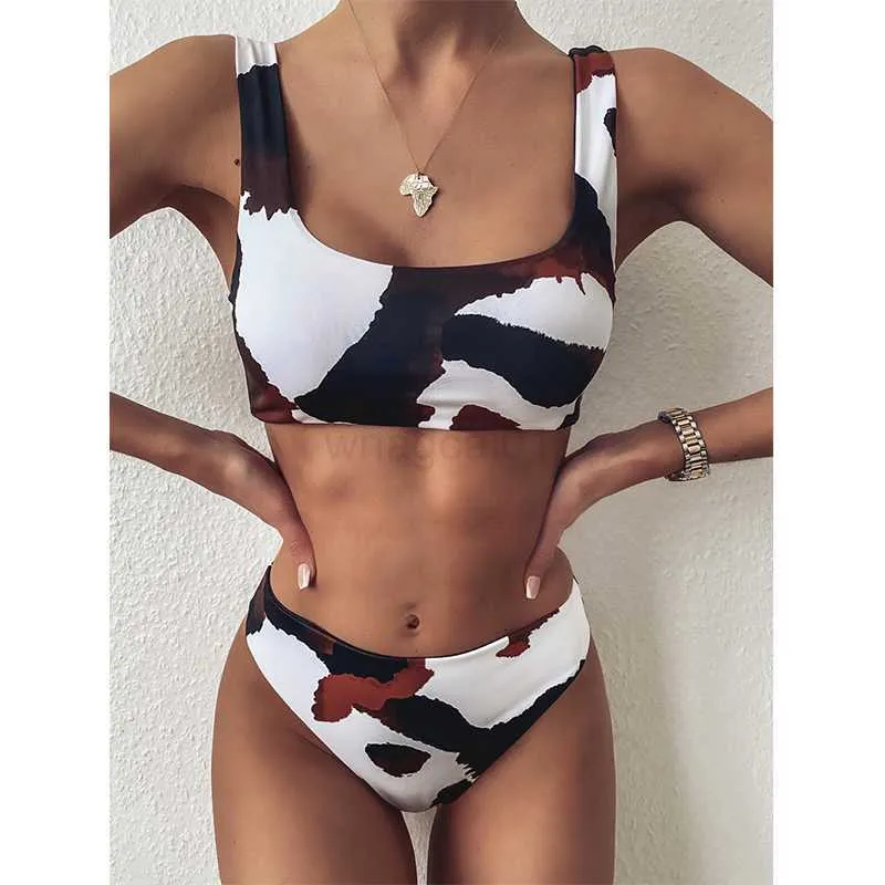 Women's Sexy Bikini Mujer 2023 New Cow Print Swimsuit Two Pieces Push Up Biquini Brazilian Swimming Suit For Women Beach Swimwear H230515 H230524