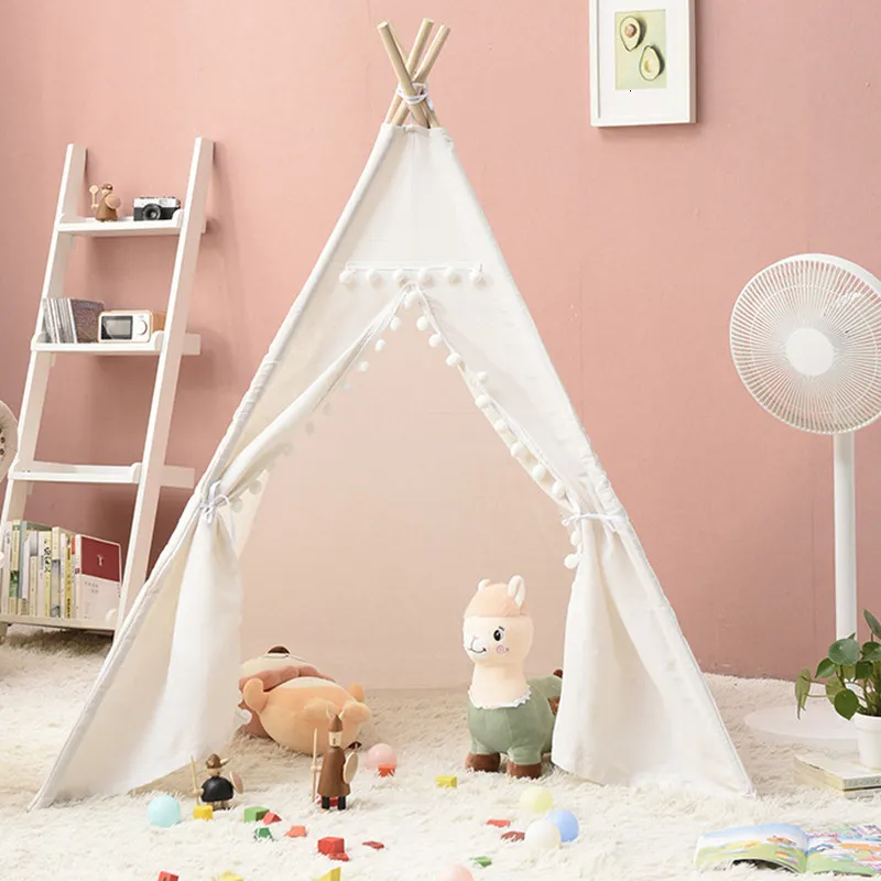 Jouet Tentes Enfants Tente Tipi Tente Pour Enfants Portable Tipi Infantil Maison Pour Fille Garçon Tentes Décoration Tapis LED Lumières 230721