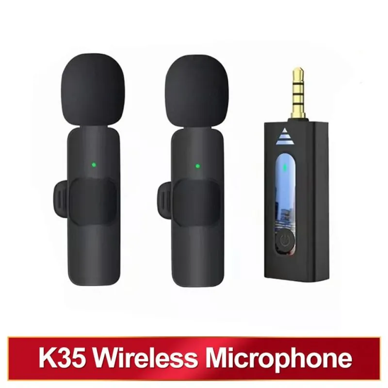 Microfono da risvolto lavalier wireless da 3,5 mm Microfono a condensatore omnidirezionale per microfono di registrazione per smartphone con altoparlante per fotocamera