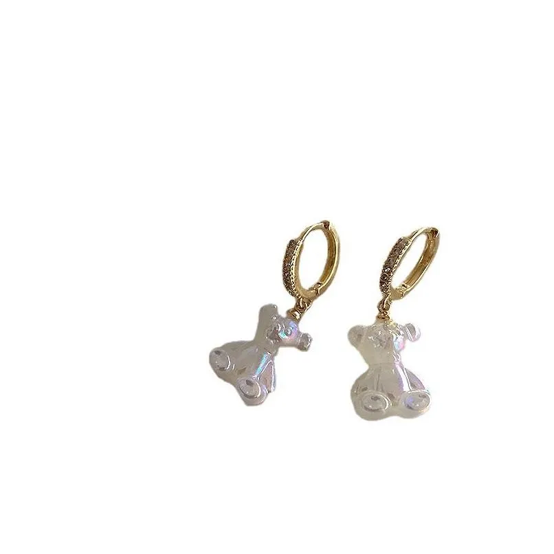 Charm Cute Candy Color Animal Bear Lovely Cartoon Orecchini per ragazze Donne Bambini Regalo di compleanno Gioielli Drop Delivery Dhptd