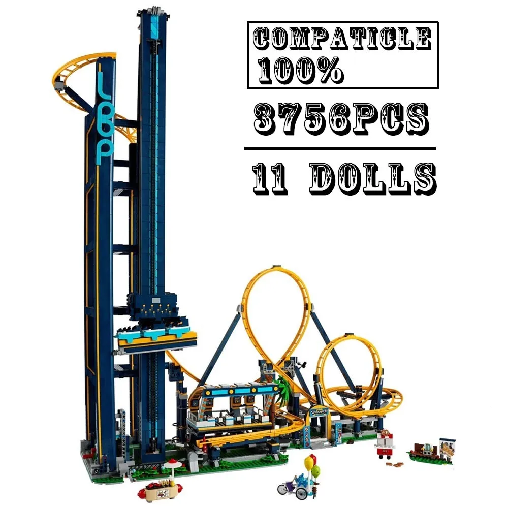 Figuras de juguete de acción The Loop Roller er 3756 PCS Bloques de construcción del parque de atracciones Ladrillos para regalos de navidad Compatible 10303 Cumpleaños 230724