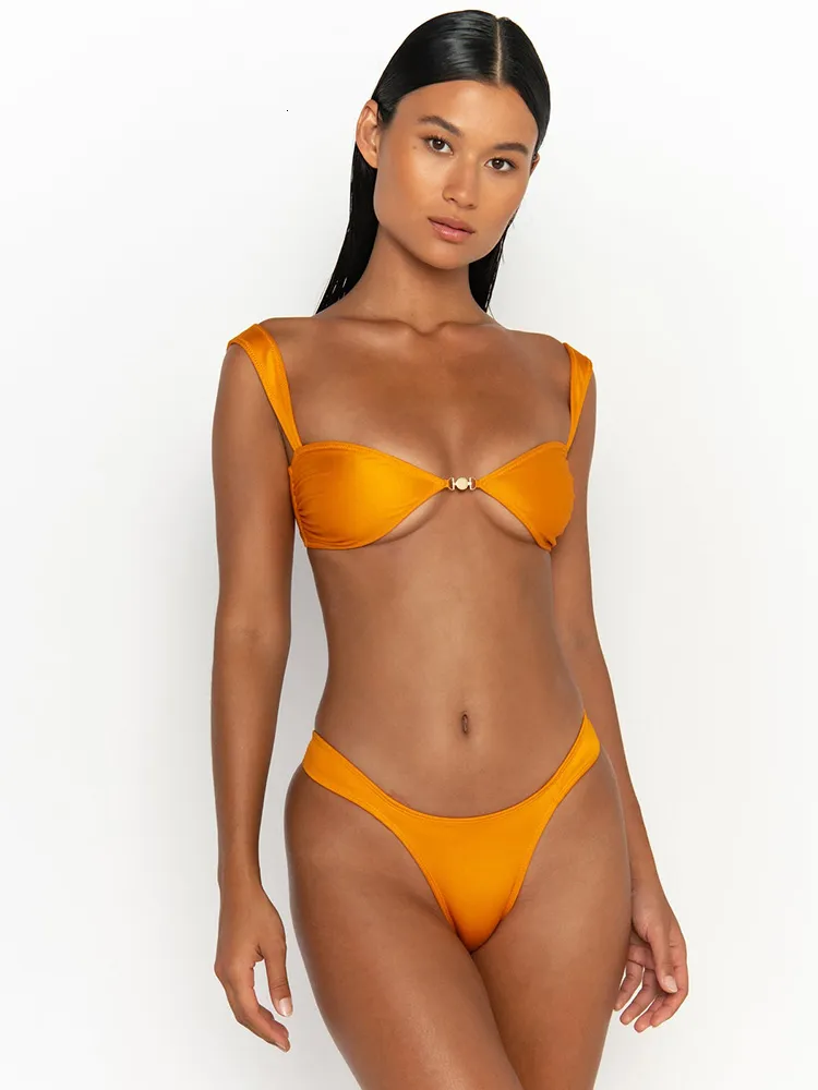 2023 Thong Micro Bikinis Women Swimsuits Solid Push Up Swimwear Female  Bikini Set Brazilian Biquini Bathing Suit