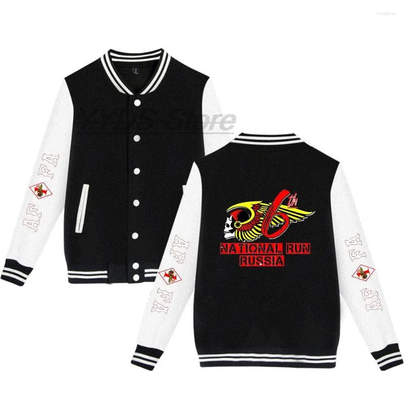 Men's Jackets National Run Russia Angel Baseball Uniform Autumn/Winter Holiday Men/women Novelty Casual Hip Hop Cool Clothes