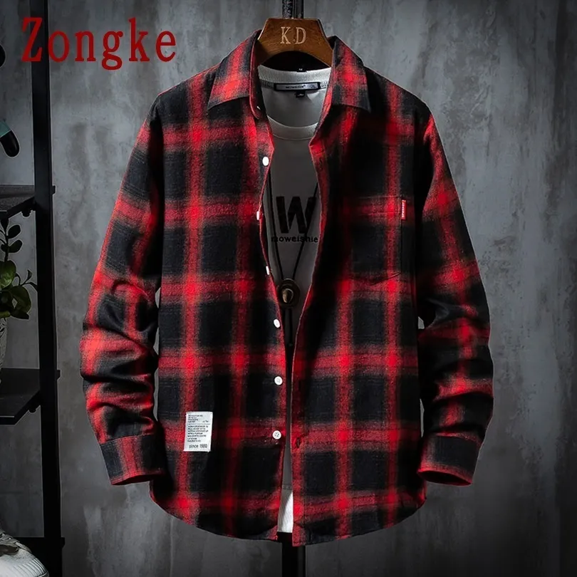 Camisas sociais masculinas Camisas casuais para roupas masculinas Moda manga longa camisa xadrez masculina Harajuku xadrez camisa masculina manga longa M-3XL 230721