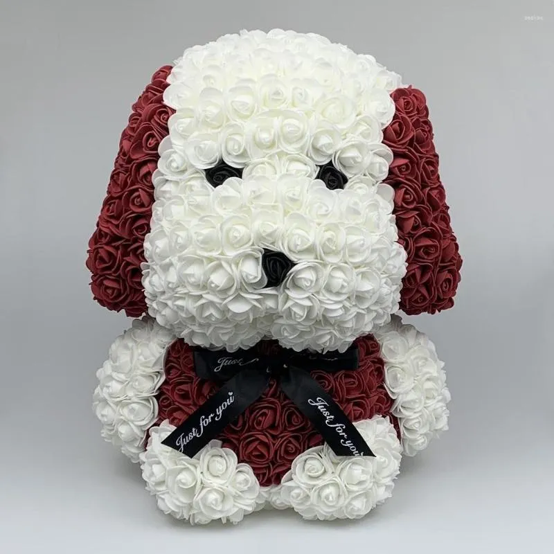 Flores decorativas, presente bonito, espuma artificial, rosa, flor para cachorro, para decoração de Natal, festa de aniversário para crianças, namorada