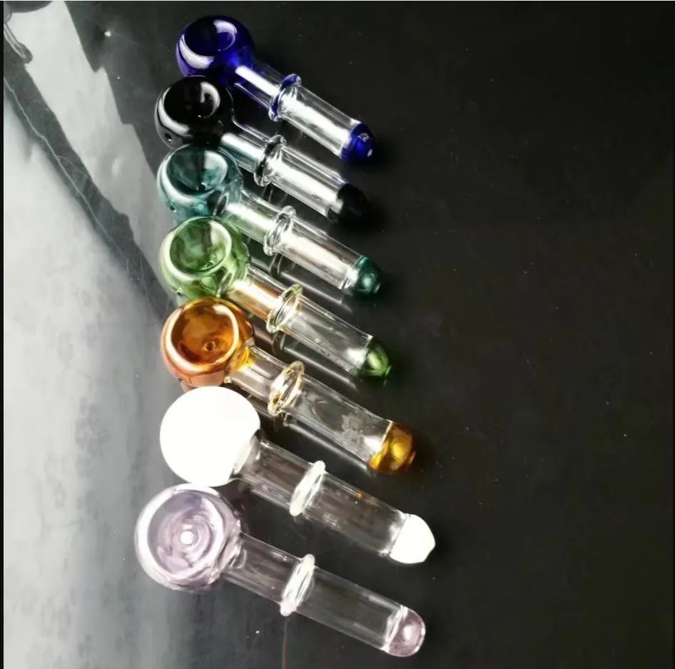 Glasrör rökande blåst vattenpipa tillverkar handblåsta bongs färgglada nya konkava huvudcigarettpanna