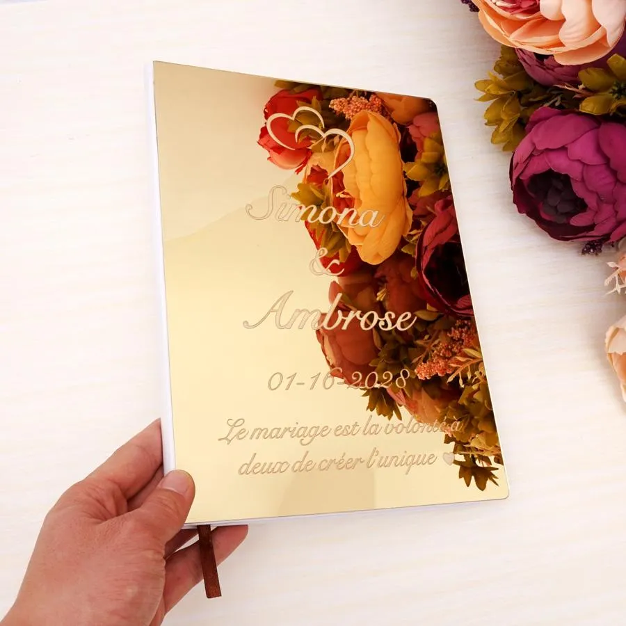 Machines creatief bruiloft kenmerkende gastenboek gepersonaliseerde spiegelomslag aangepaste naam feest decor gunsten cadeau anders ontwerp