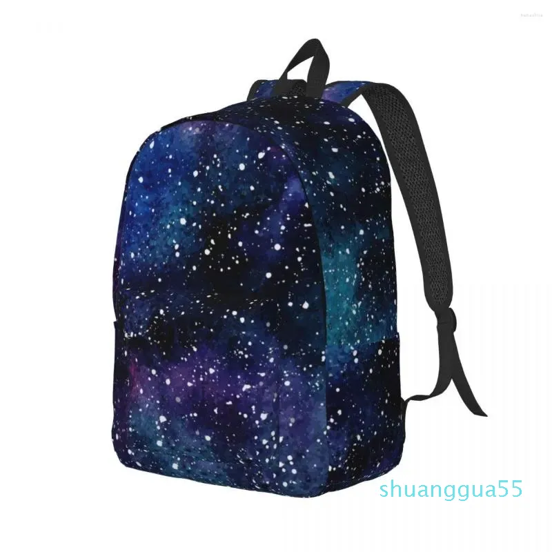 Rucksack für Männer und Frauen, große Kapazität, Schule für Studenten, Aquarell-Galaxie-Nachthimmel mit Sternen-Tasche