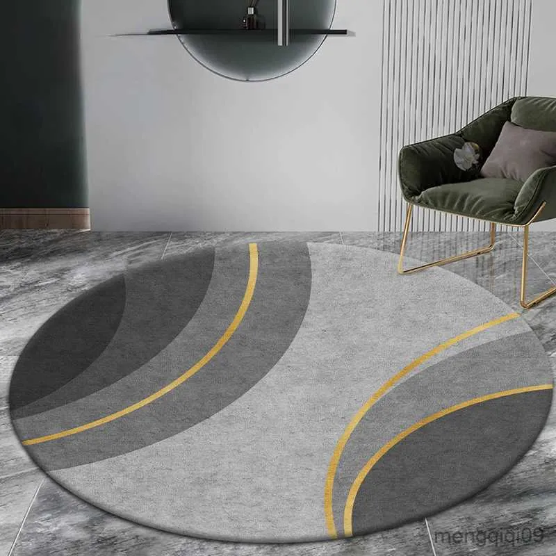 Tapis nordique rond tapis pour salon luxe décoratif chaise suspendue tapis pivotant chambre commode vestiaire tapis R230725