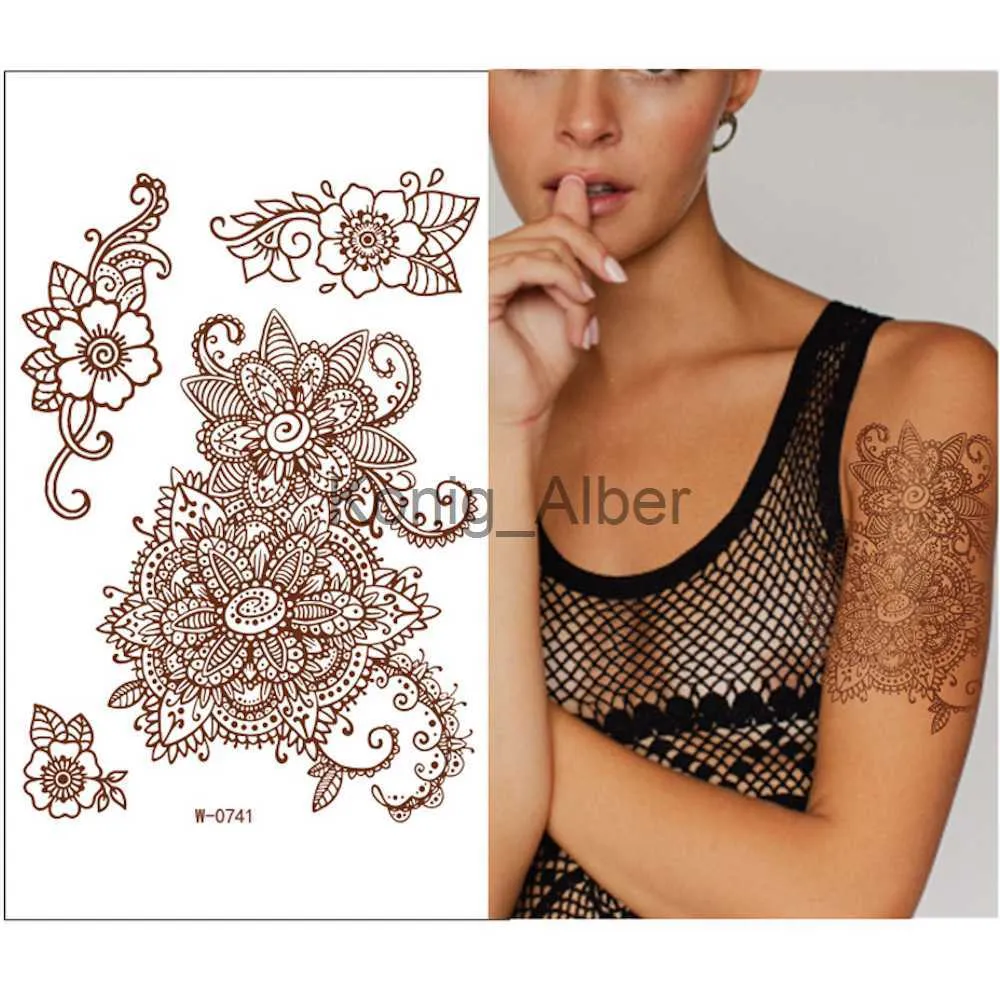 Temporäre Tattoos, Henna, wasserdicht, temporäre Tattoos für Frauen, Spitze, sexy Körperkunst, Malerei, gefälschte Tattoo-Aufkleber, günstige Ware für 1 Rubel, Aufkleber x0724