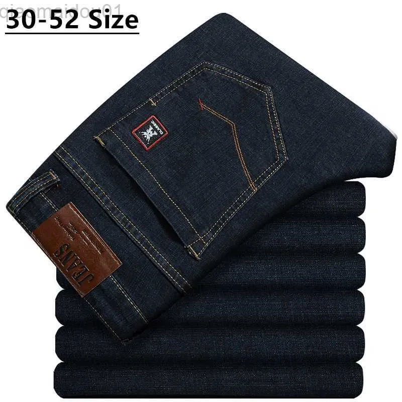 Мужские джинсы плюс размер 42 44 46 48 50 52 Мужские классические черные джинсы Бизнес. Случайные джинсовые джинсы.