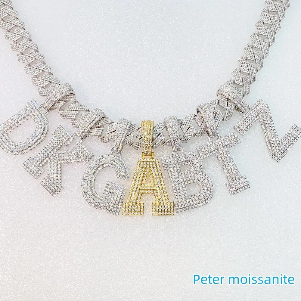 Pendant Necklaces Customized Moist 26 Letter Necklace Women's Jewelry Wedding 925 Sliver Pendant 230724