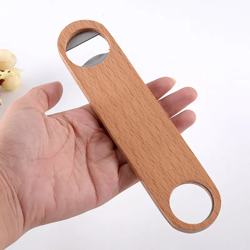 Sublimation Woodens Hotel Flat Board Speed Bottles Opener Home Beer Cap Wooden Cover Wood Bottle Opener