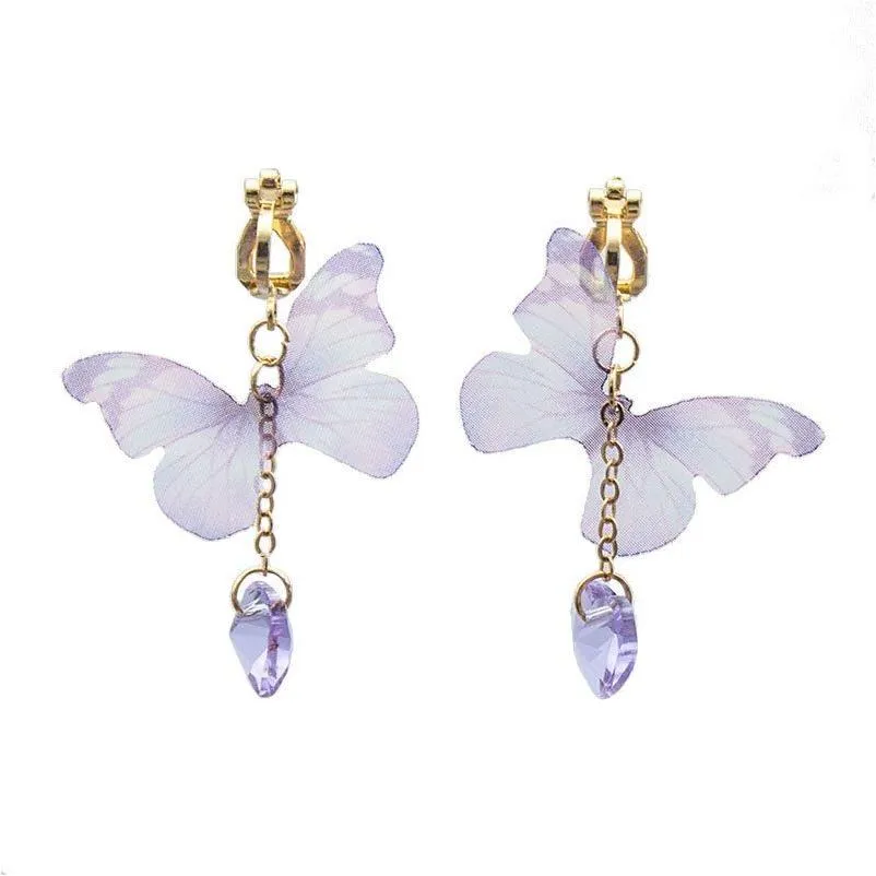 Ear Cuff Moda Elegante Borboleta Clipe Brincos Para Mulheres Sem Piercing Cartilagem Falsa Declaração Bonita Brinco Coreano Presentes Drop Delivery Jewe