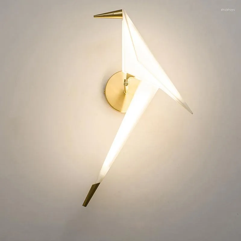 Duvar lambası modern led altın ışık küçük kuş braketi başucu yatak odası oturma odası ev dekorasyonu yaratıcı aydınlatma fikstürü