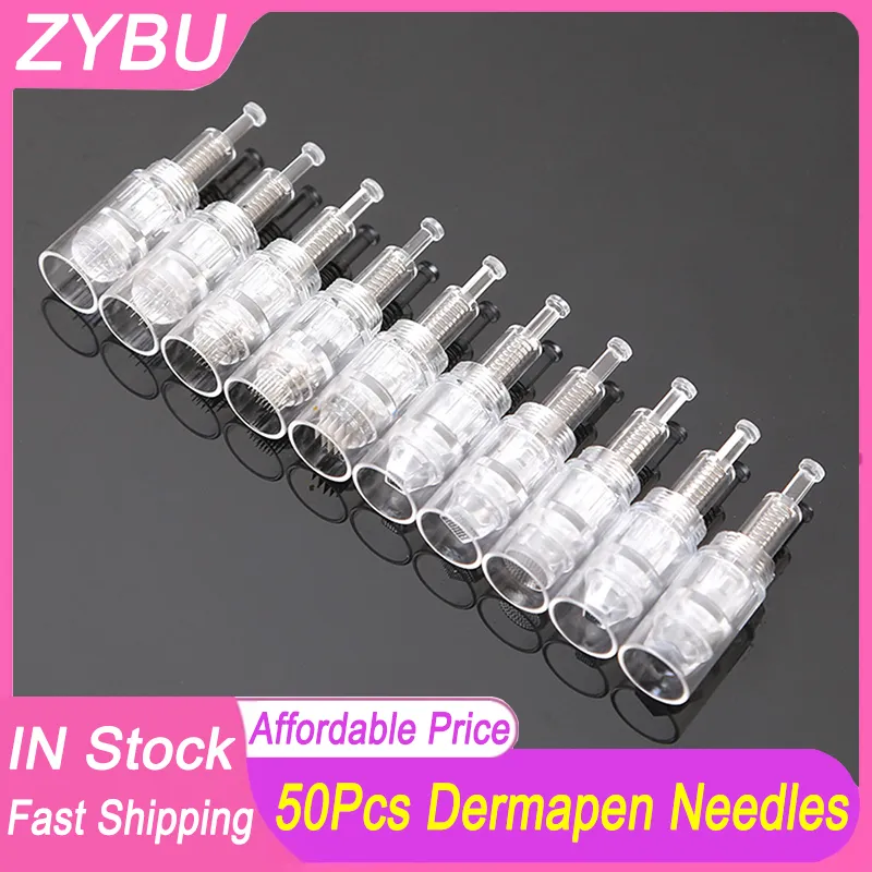 50 Pcs 9/12/24/36/42 Pins Nano Micro Naalden Cartridges Voor Dermapen Schroef Poort derma Pen MTS Machine Mesotherapie Hoofd