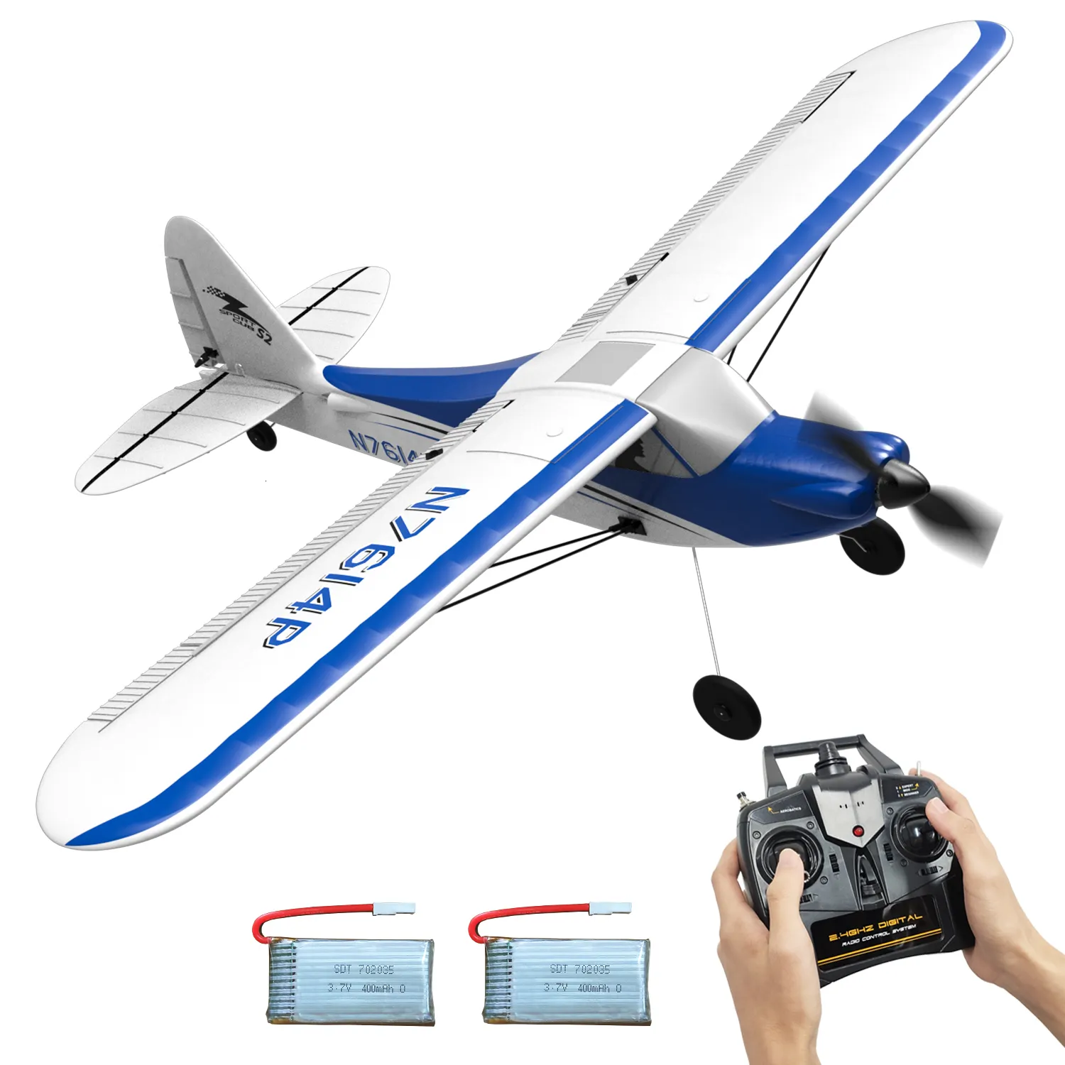 Aircraft Modle Sport Cub 500 RC Plane Volantex 2CH 400MM Wingspan 24G Glider EPP Foam OneKey Aerobatic Fighter 7614 Toys Gifts 230724