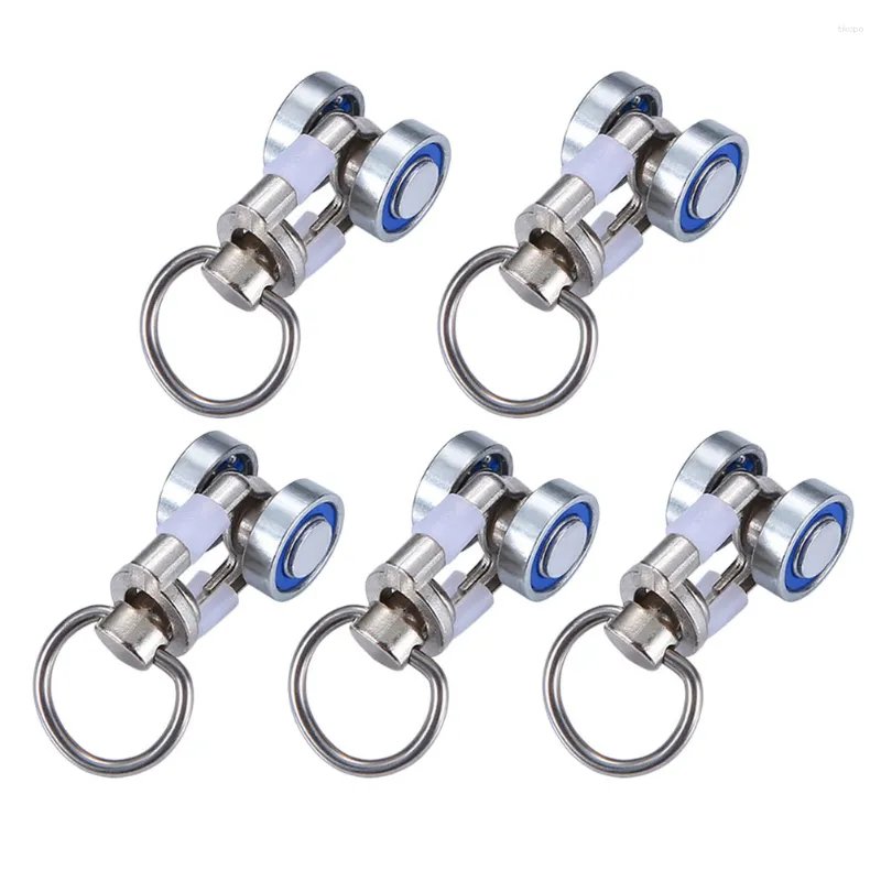 Askılar 5 PCS Perde Aksesuarları Düz ​​Roller Silindirler Kanca Tekerlek Metal Sürgülü Kasnak