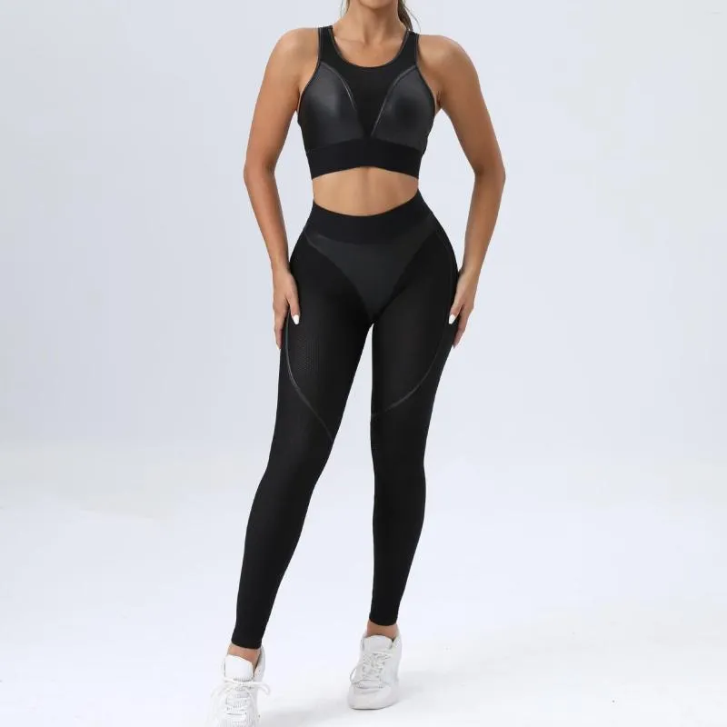 Active Sets Gym Womens Outfits Lycra Mesh Sport Set Women Transparent Workout  Clothes For Tracksuit 2023 Sportswear Black From Xueyann, $20.49