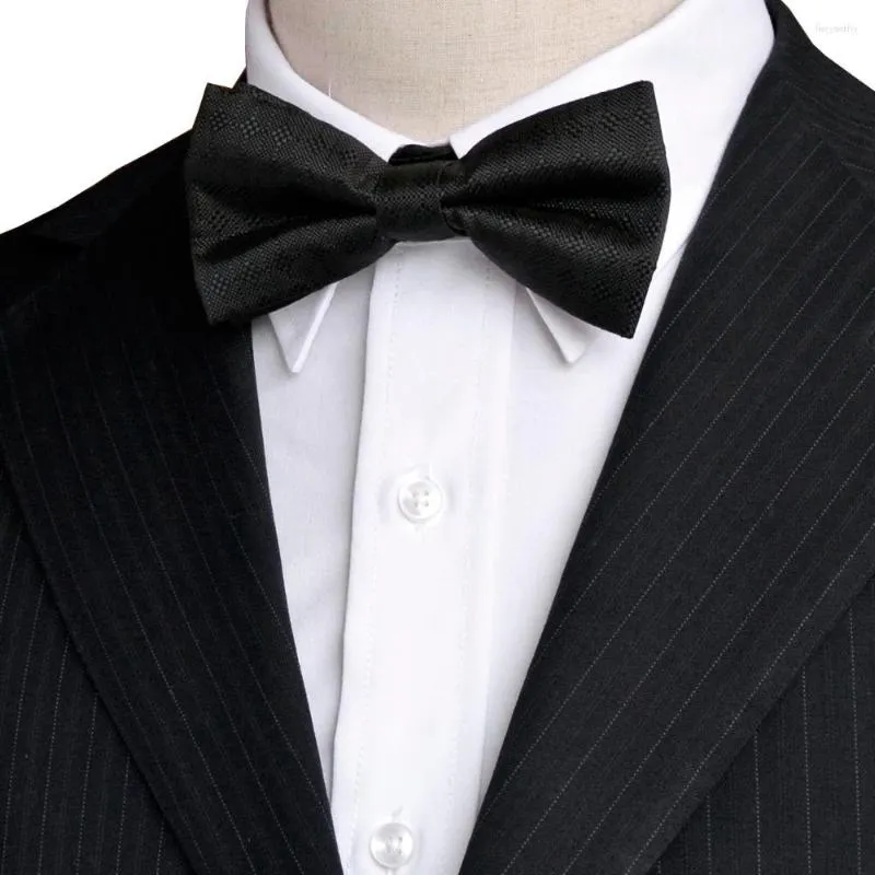 Bow Ties Solid Black Navy Blue Gray Grey White Red Tuxedo Mens Tie Pre-tied Silk Adjustable For Men Wholesale