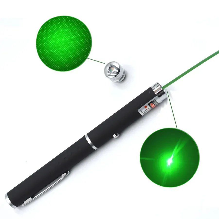 2-in-1-Laserpointer mit grünem Lichtstrahl, 5 mW, 532 nm, für SOS-Montage, Nachtjagd, Unterricht, Treffen, PPT, Weihnachtsgeschenk