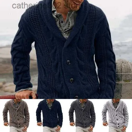 Knitted Button Sweater Mens With Shawl Collar And Button Down Cable Solid Color DIY Coat T230724 From Catherine002 1.83 DHgate.Com