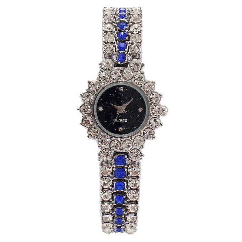 Montres pour femmes Nouvelle montre pour femme Couleur Diamant Bracelet Mode Incrusté Anglais Montre Complète 220722