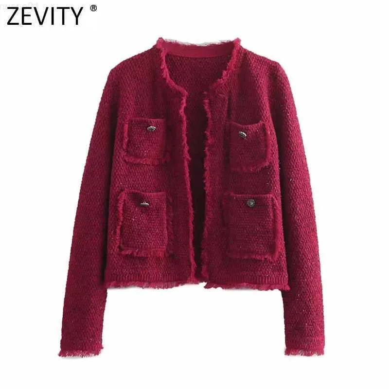 Vestes pour femmes Zevity New Women Vintage Trimming Edge Short Coat Ladies Retro Pocket Patch Open Stitching Casual Outwear Jacket tops CT827 L230724