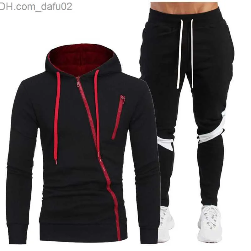 Survêtements pour hommes Nouveaux hommes Sweat à capuche Sportswear Coton Polyester Brossé Sportswear Tendance Mode Automne Hiver Brossé Ensemble S-3XL Z230724