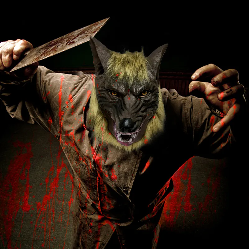 Horror Halloween Masks Wolf Mask Cosplay Props Werewolf Claws Set Party Creepy Mask Full Face Halloween Mask Clothing Accessory