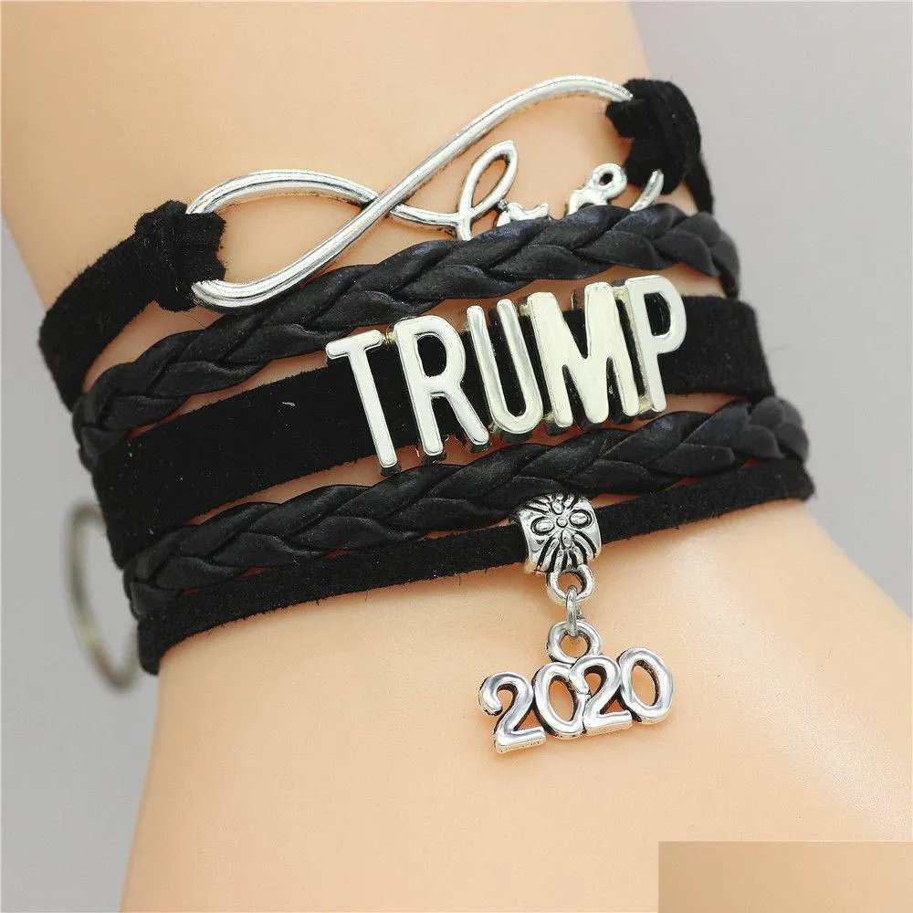 Charm Armbänder DGW Trump MTI-Layer-Armband Handgemachte Unendlichkeit Liebe Modeschmuck für Frauen Männer Geschenk Drop Lieferung Dhke1