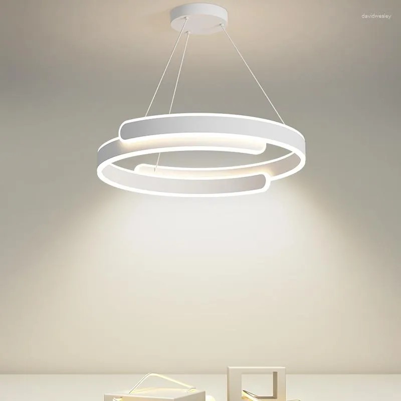ペンダントランプノルディック天井LEDライト白いミニマリストハンギングワイヤーランプベッドルームダイニングテーブルリビングルームホーム屋内照明