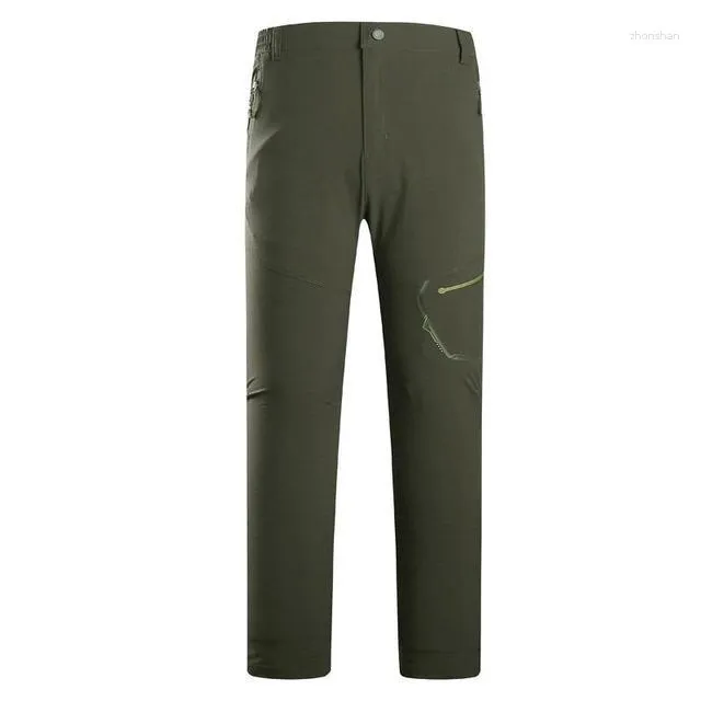 Pantalons pour hommes Hommes Casual Soleil Protection Séchage Rapide Cargo Hommes Jogger Pantalon Élastique Pantalon De Survêtement À L'extérieur Léger Pantalon Mâle Vert