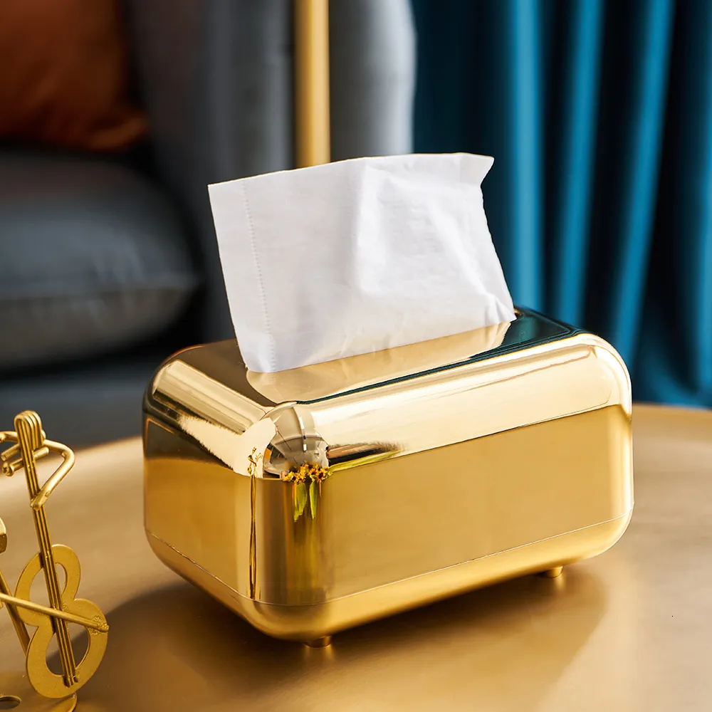 Tissue Dozen Servetten woondecoratie luxe Gouden tissue box houder Zilver Servet keukenkoffer Woonkamer Slaapkamer Opbergdoos 230721