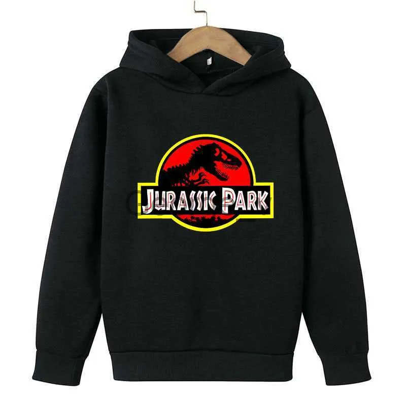 Шот -банды 2022 Pure Cotton Hoodie Dinosaur Print Jurassic Park Одежда для мальчиков детские топы для девочек Свитер Дети 414 -летний опор J230724