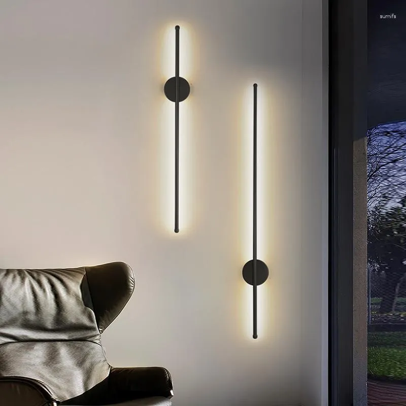 Lampada da parete Lampade a LED per camera da letto Soggiorno Interno nero oro Luci Sconce Scale Divano Sfondo interno